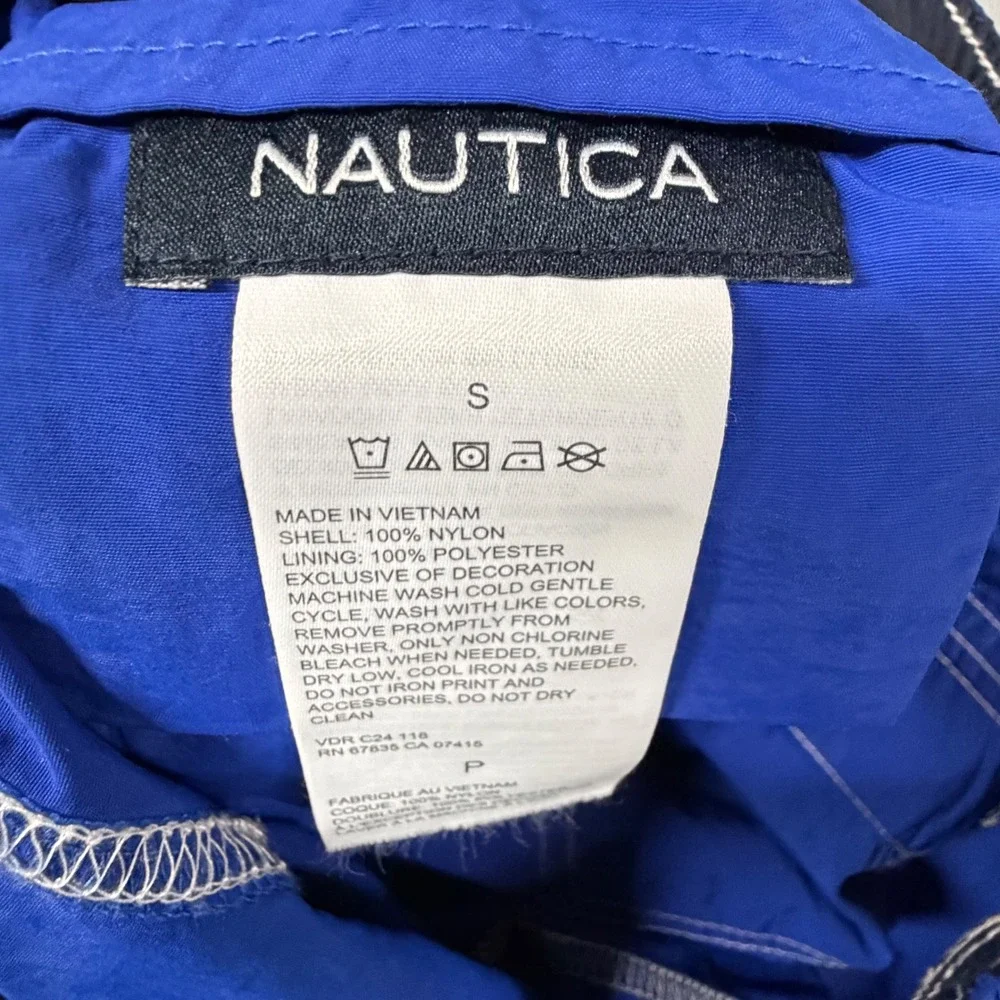Nautica Men Size Small W30 Blue Swim Trunks Board Short Elastic Waist Mesh Lined
